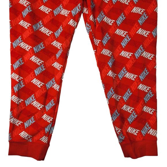 Nike Jogger Sweatpants Womens Size XXL Orange All Over Logo Fleece Lined NEW - Picture 5 of 14